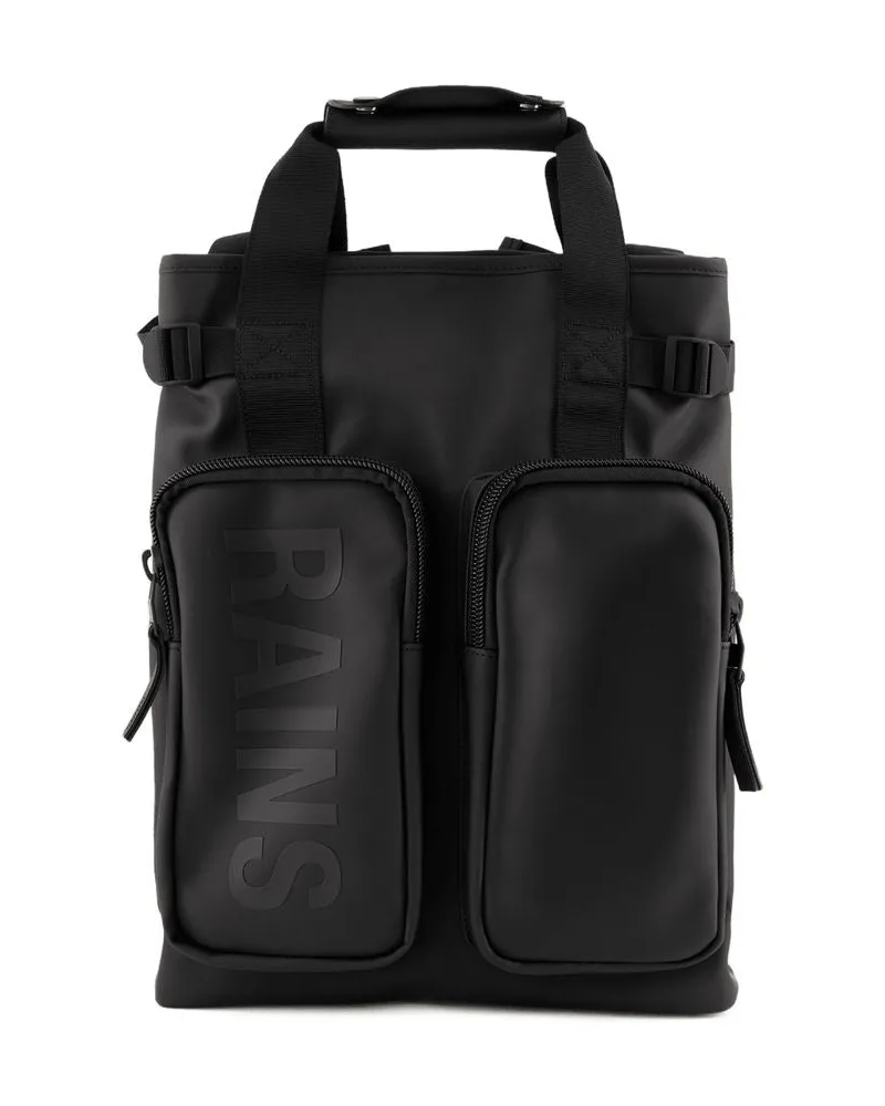 RAINS Unisex Texel Backpack -  Synthetic Black Bags Backpacks Black