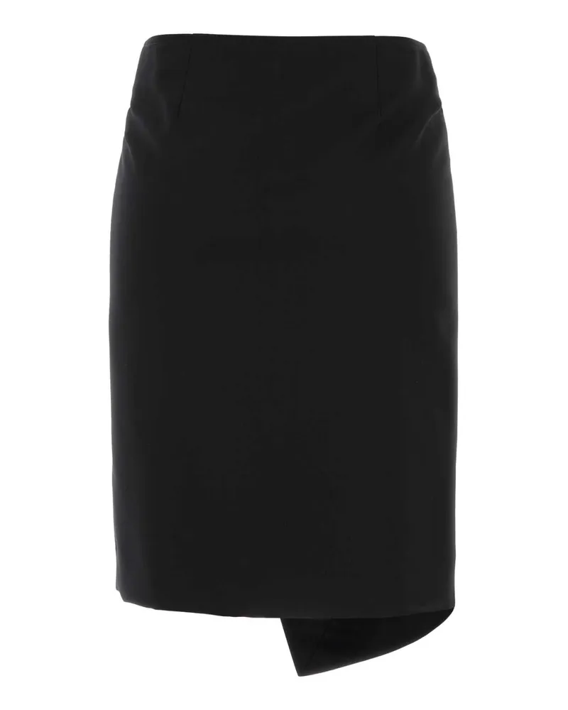 PT TORINO Asymmetrical Wrap Skirt — Black Black