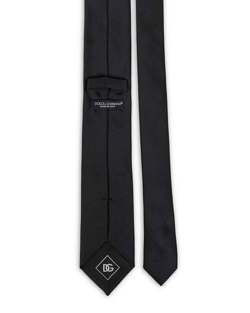 Dolce & Gabbana Men's Tie Martini Black Silk Satin Ties & Bow Black