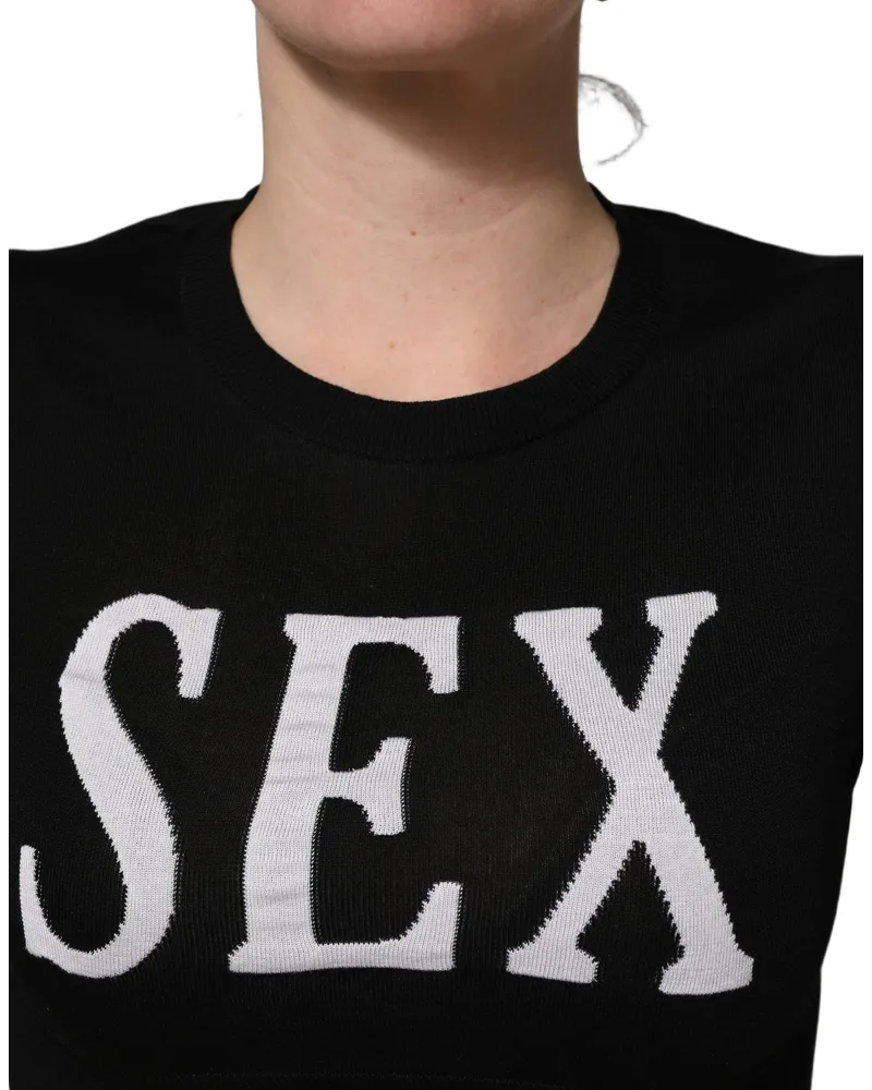 Dolce & Gabbana Women Black Graphic Print Long-Sleeved Top Viscose Polyester Black