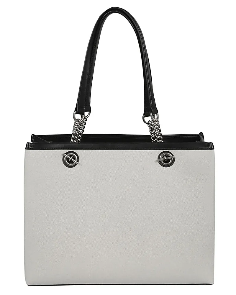 Balenciaga Logo-Print Canvas Tote Bag — Beige Beige