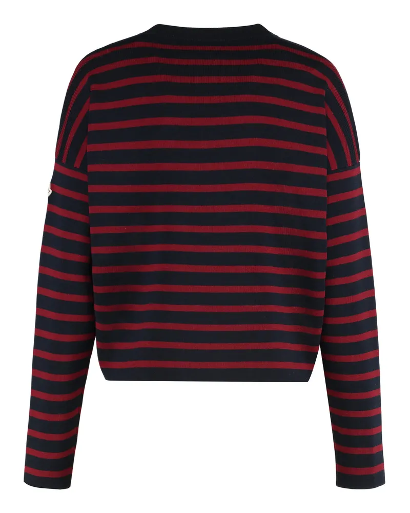 Moncler Women's Crew-Neck Virgin Wool Sweater Multicolour Red
