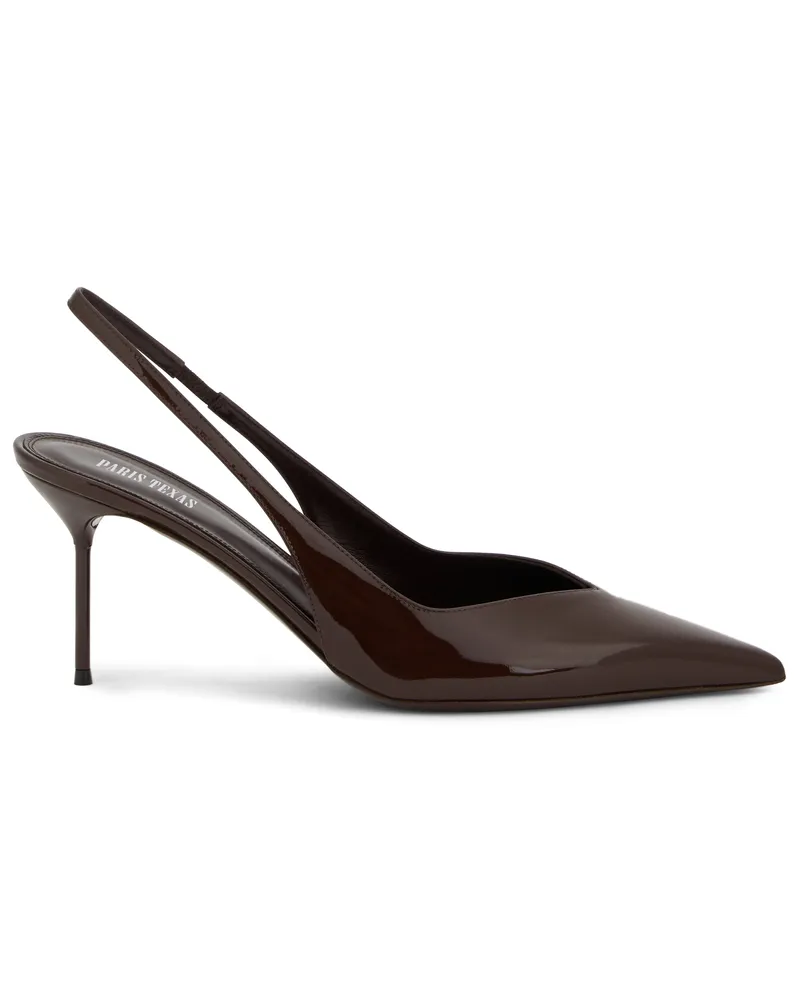 Paris Texas Women's Slingback Pumps Patent Calfskin Black Sandal Black