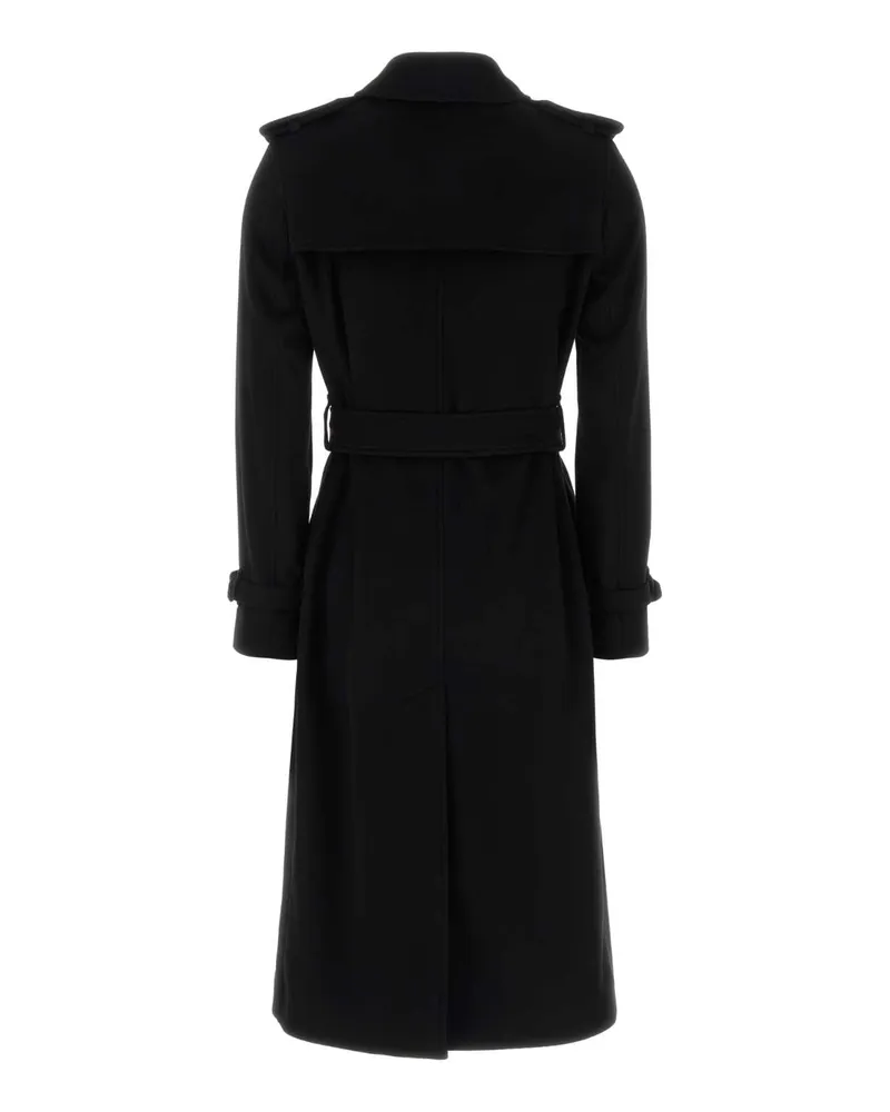 Burberry Double-Breasted Cashmere Coat — Black Black