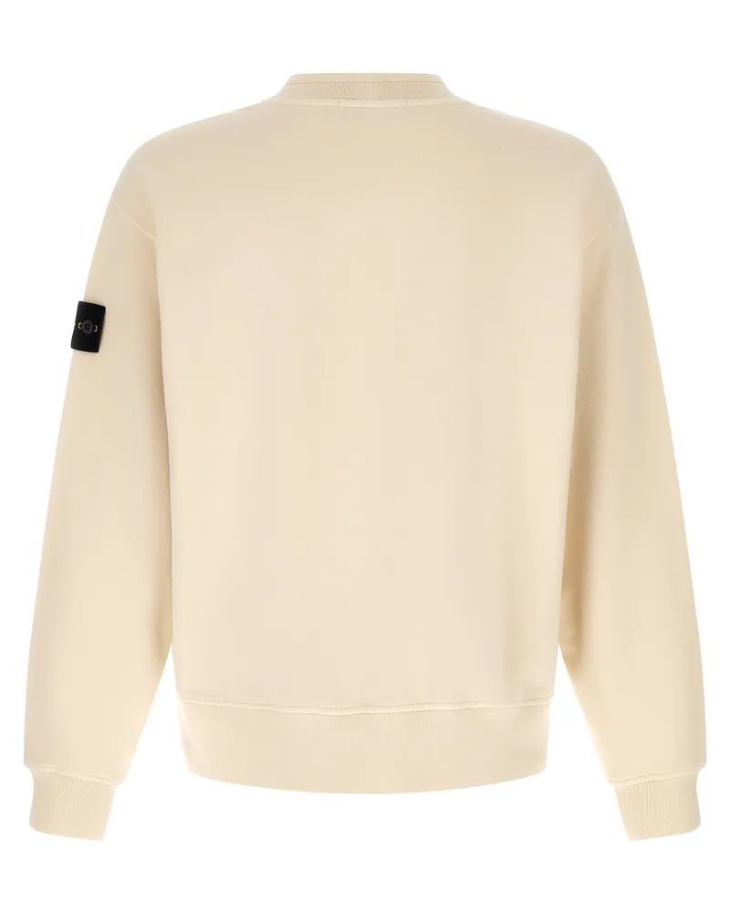 Stone Island Brushed Cotton Crew Neck Sweatshirt — Beige Beige