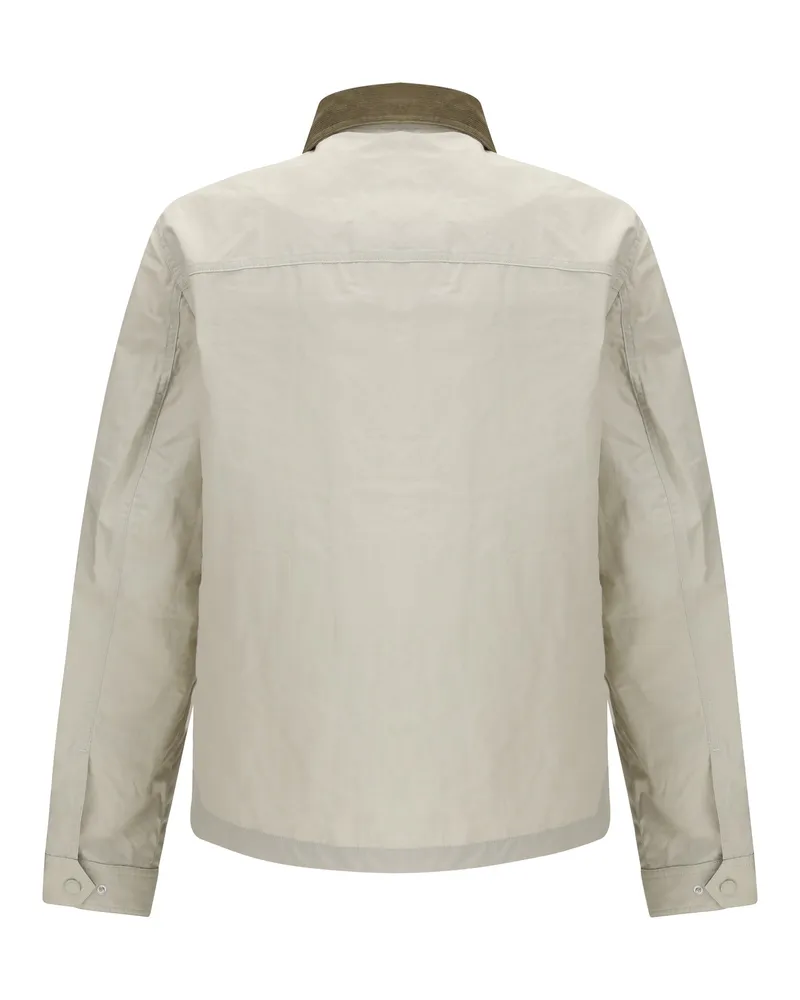 Belstaff Men Ground Jacket With Velvet Collar Silver Birch Cotton Beige