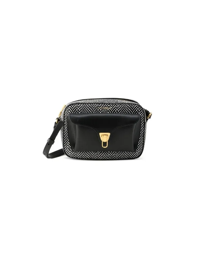 Coccinelle Women's Handbag Black-Black Calf Split Leather Bags - Handbags Black/black Black