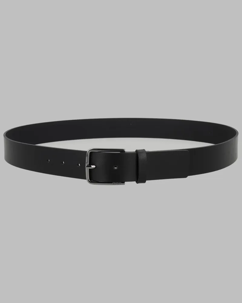 HUGO BOSS Grained Leather Belt — Black Black