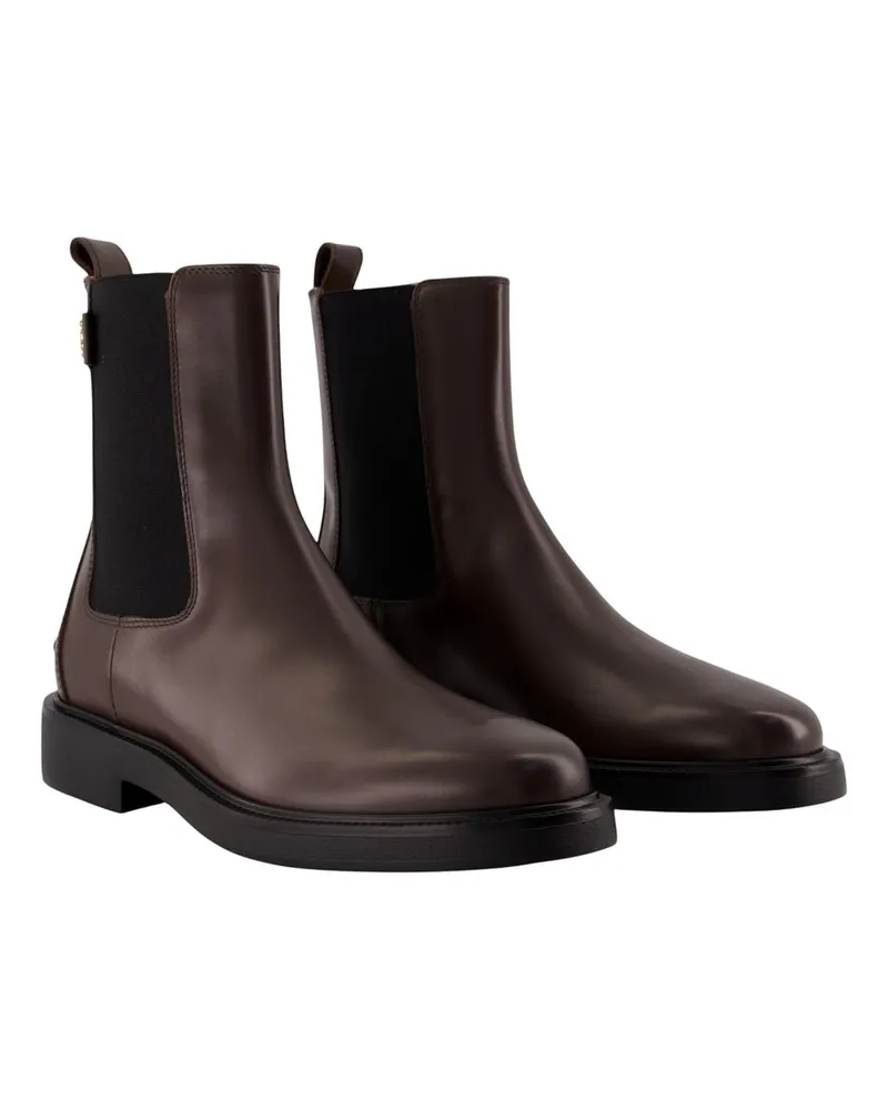 TOD'S Women's Gomma Boots - Tods Leather Brown Calfskin Shoes Brown