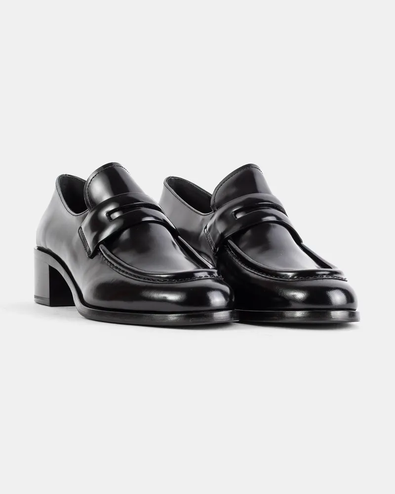 Church's Women's Mocassins Prudence En Cuir De Veau Poli Fumé Noir Black Loafers Black