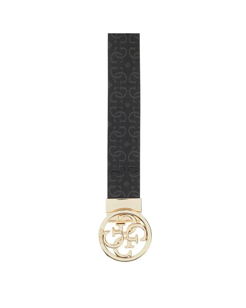 Guess Women's Belt Black-Light Blue Polyester Accessories - Black/light Black