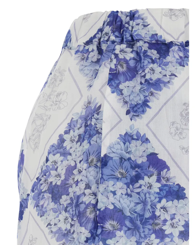 Twin-Set Women's Shorts Multicolour Ramie Blue