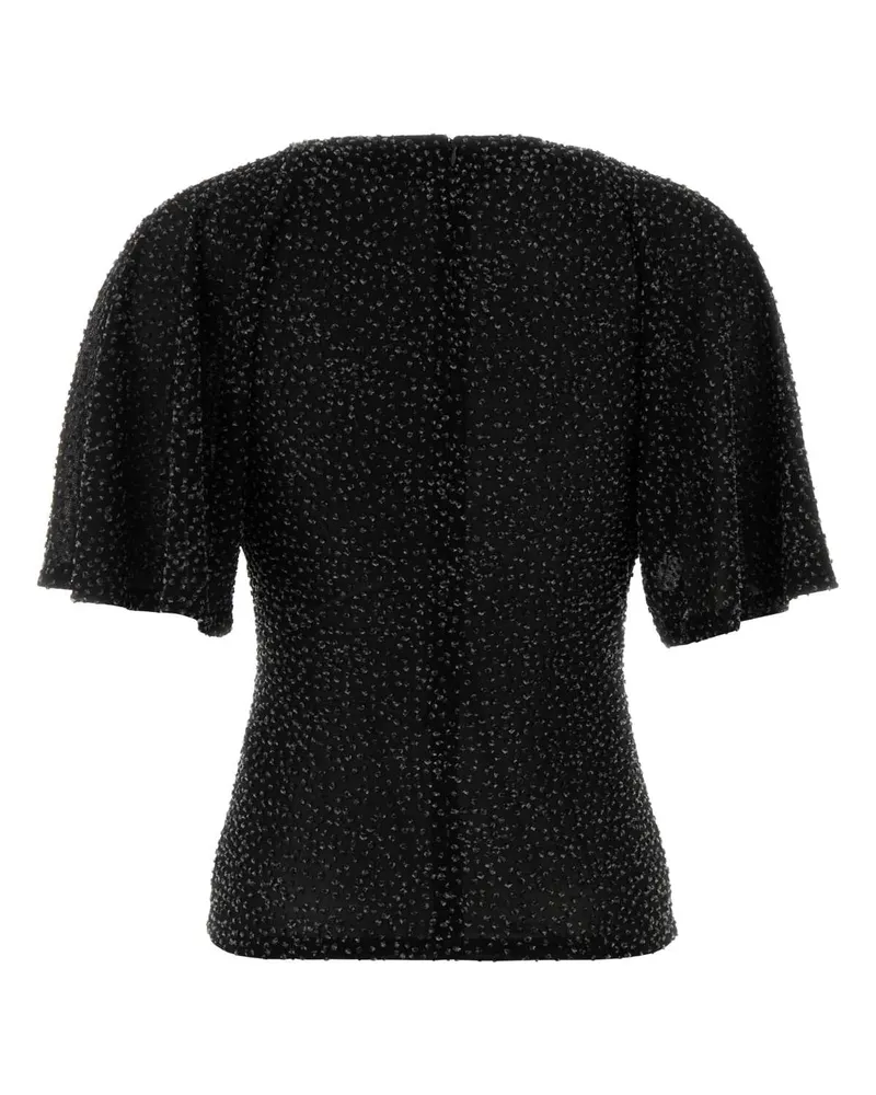 Paco Rabanne Embroidered Stretch Viscose Blend Sweater — Black Black