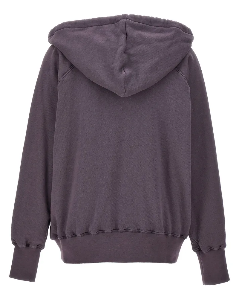 Maison Margiela Logo-Embroidered Reversed Hoodie — Purple Purple