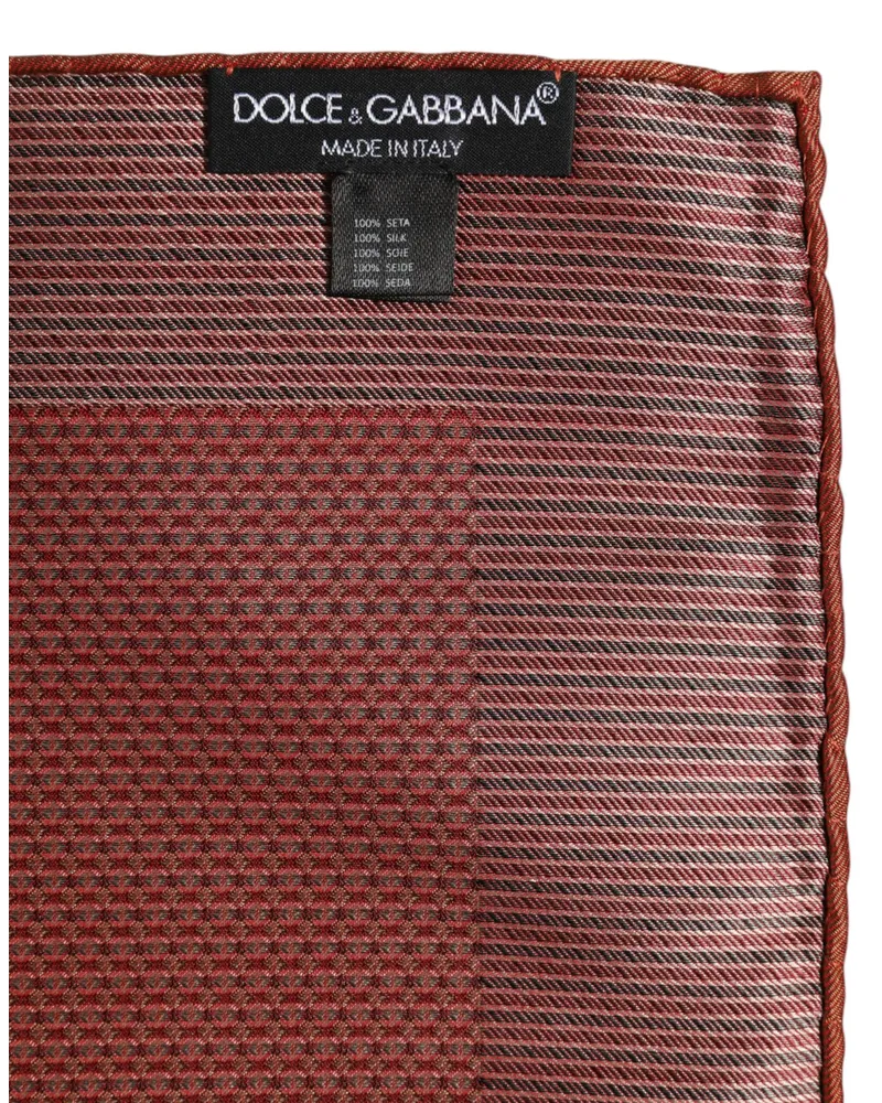 Dolce & Gabbana Orange Silk Square Men Foulard Scarf Orange