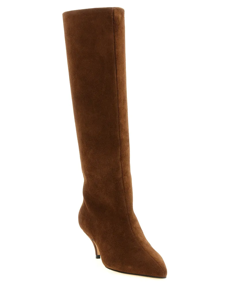 Fabiana Filippi Suede Kitten-Heel Boot — Brown Brown