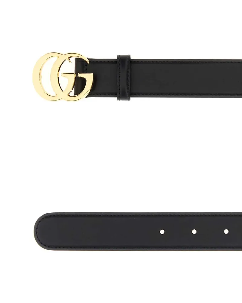 Gucci Women's Black Leather Belt Cinture Black