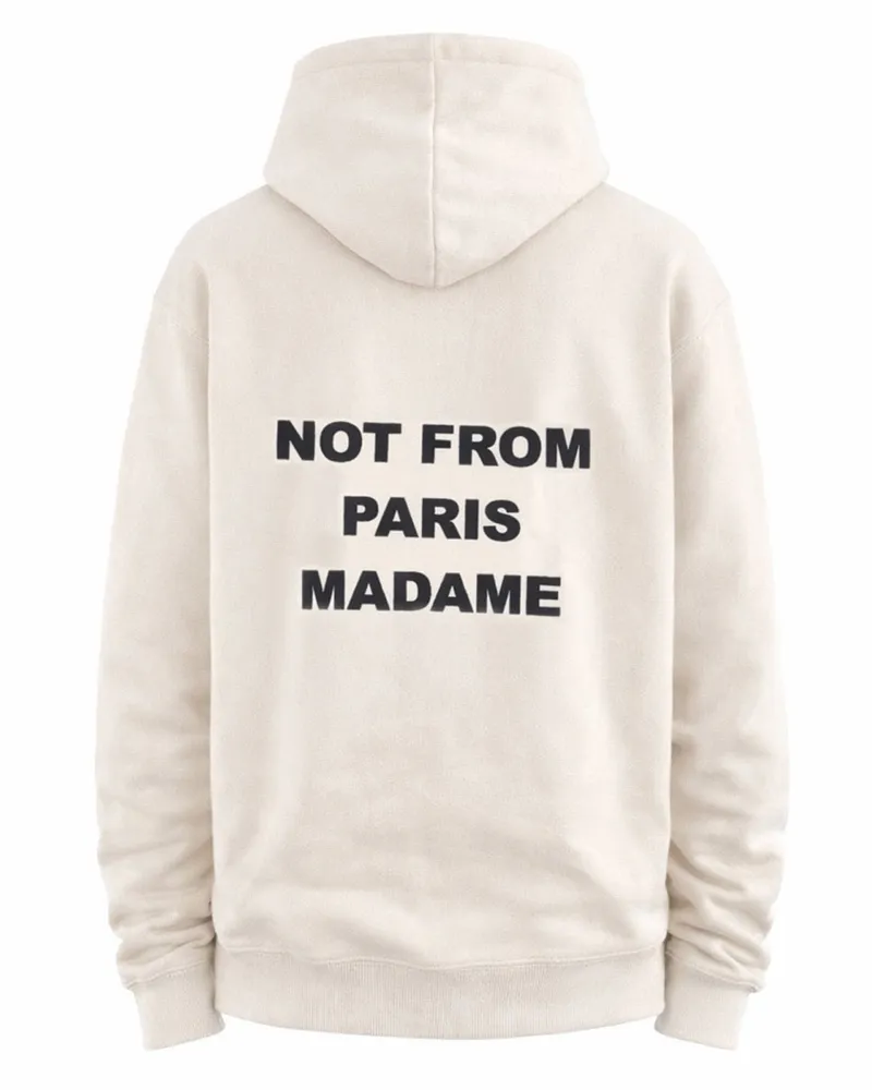 Drôle de Monsieur Slogan Cotton Sweatshirt — Beige Beige
