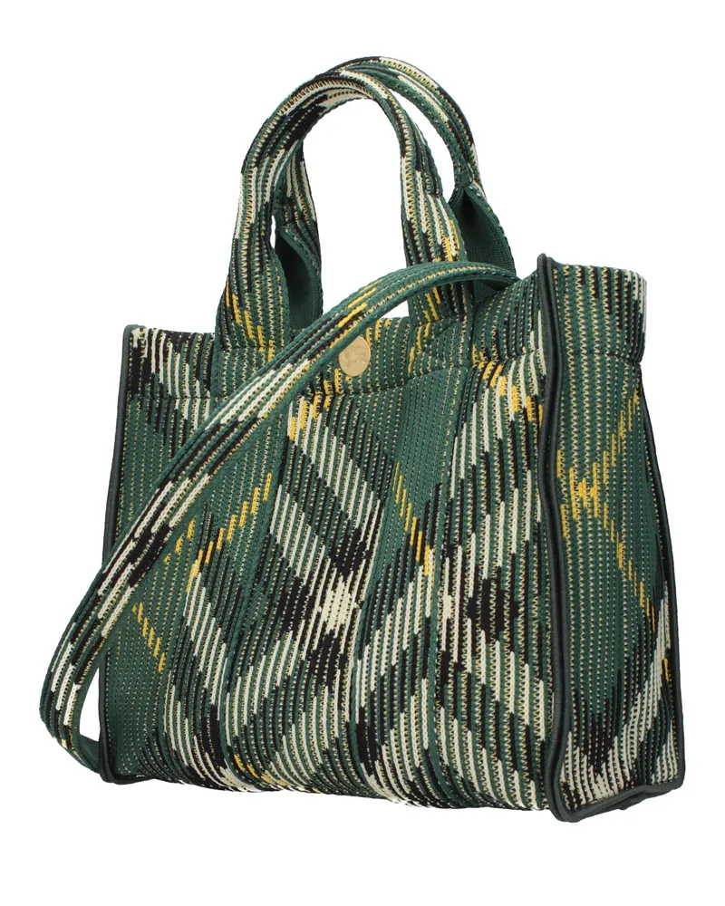 Burberry Women's Green Fabric Handbag Bag Green