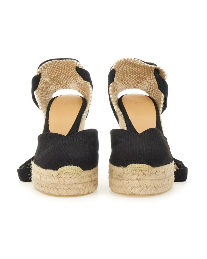 Castañer Organic Cotton Espadrille Sandals — Black Black
