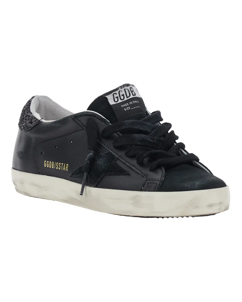 Golden Goose Women's Sneakers Superstar Black Leather-Suede Trainers Black