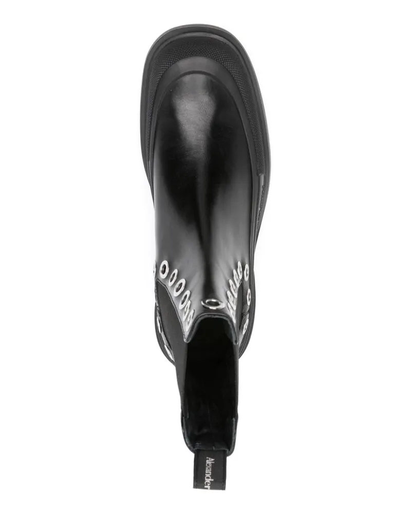 Alexander McQueen Eyelet-Embellished Chelsea Boot — Black Black
