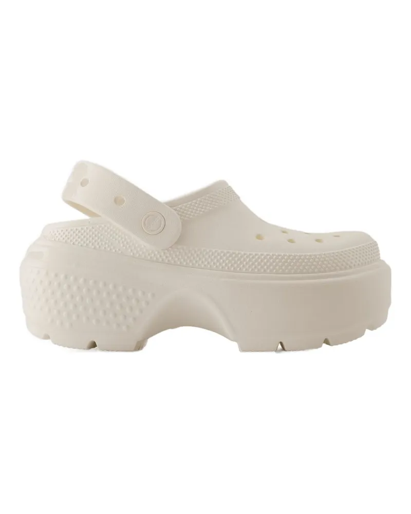 Crocs Women's Stomp Sandals -  Synthetic Neutral Shoes Flat-Shoes White