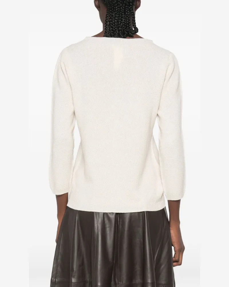 Fabiana Filippi Fine Knit Wool Blend Sweater — Cream Beige