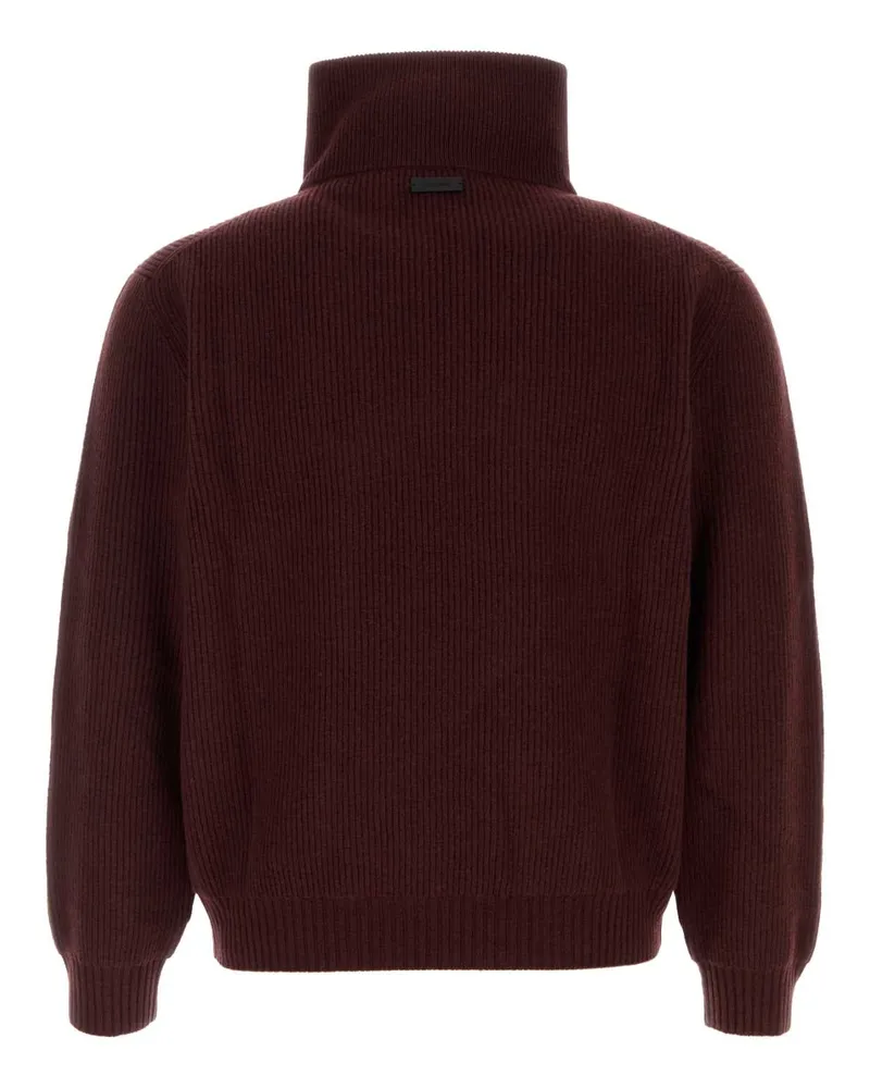 Saint Laurent Men's Burgundy Wool Sweater Bordeaux Exterior: Maglie Burgundy