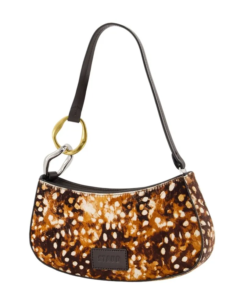 STAUD Ollie Leather Hobo Bag — Brown Brown