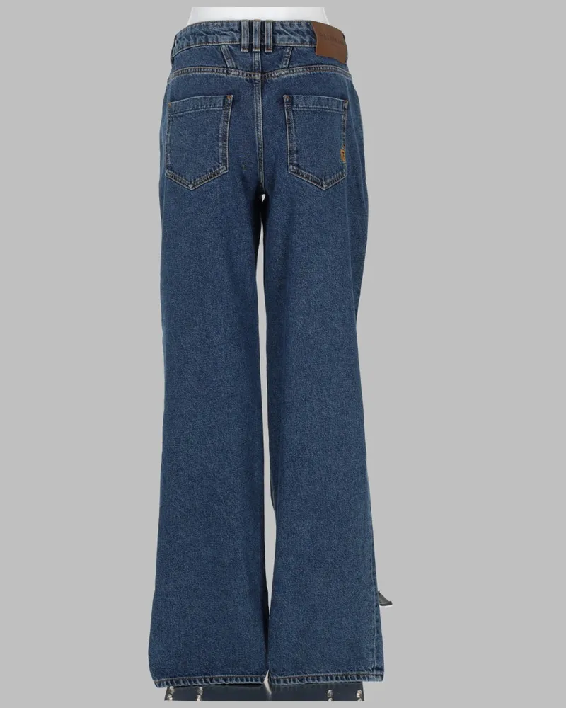 Balmain Straight Leg Denim Jeans — Blue Blue