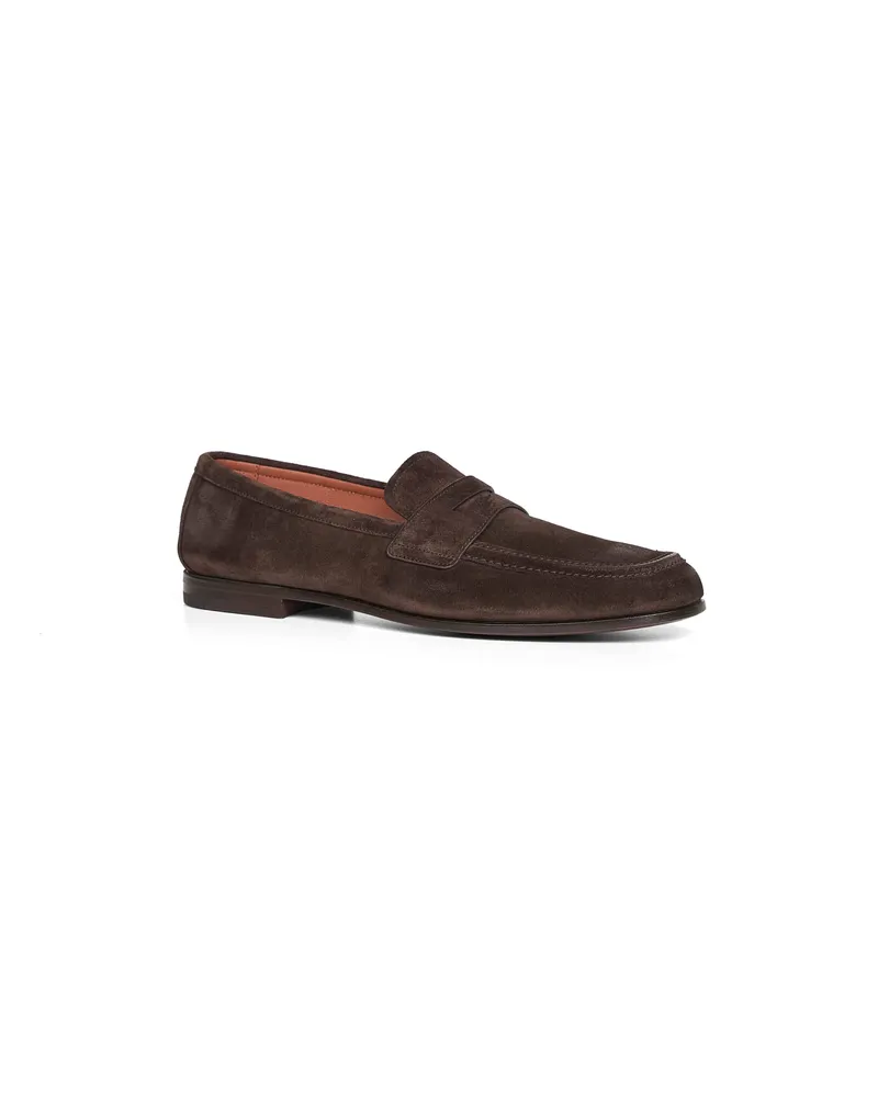 Church's Men's Loafers Rother Brown Suede Calf Leather Brown