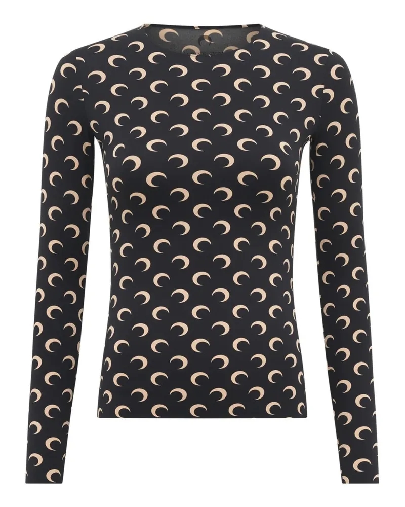 Marine Serre Moon Blouse — Black Black