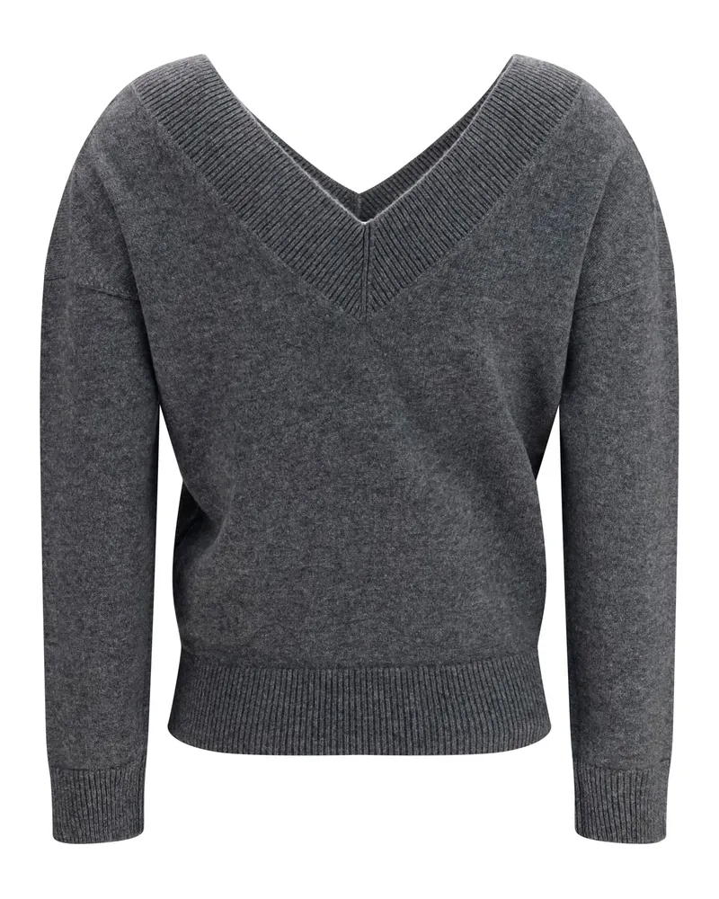Tom Ford Women V-Neck Sweater Light Charcoal Kashmir-Capra Hircus Kashmir/capra Gray