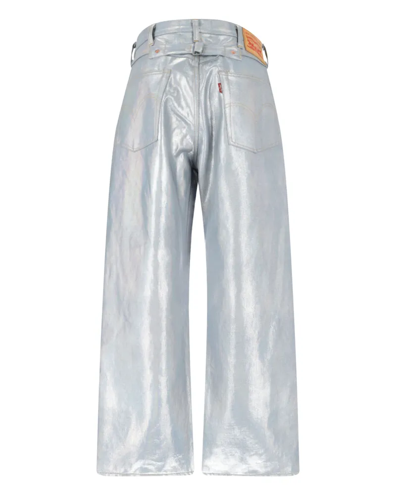 Junya Watanabe Women Jeans Silver Cotton Silver