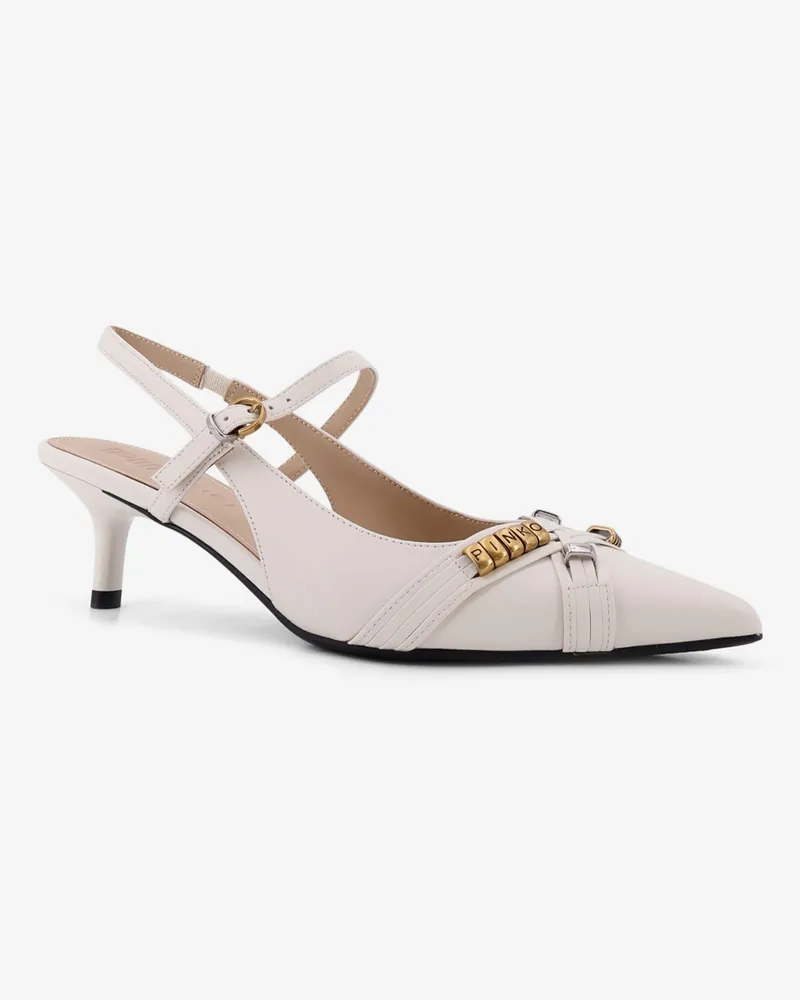 Pinko Women's Pumps Gloria 18 White Leather High Heel Shoes White