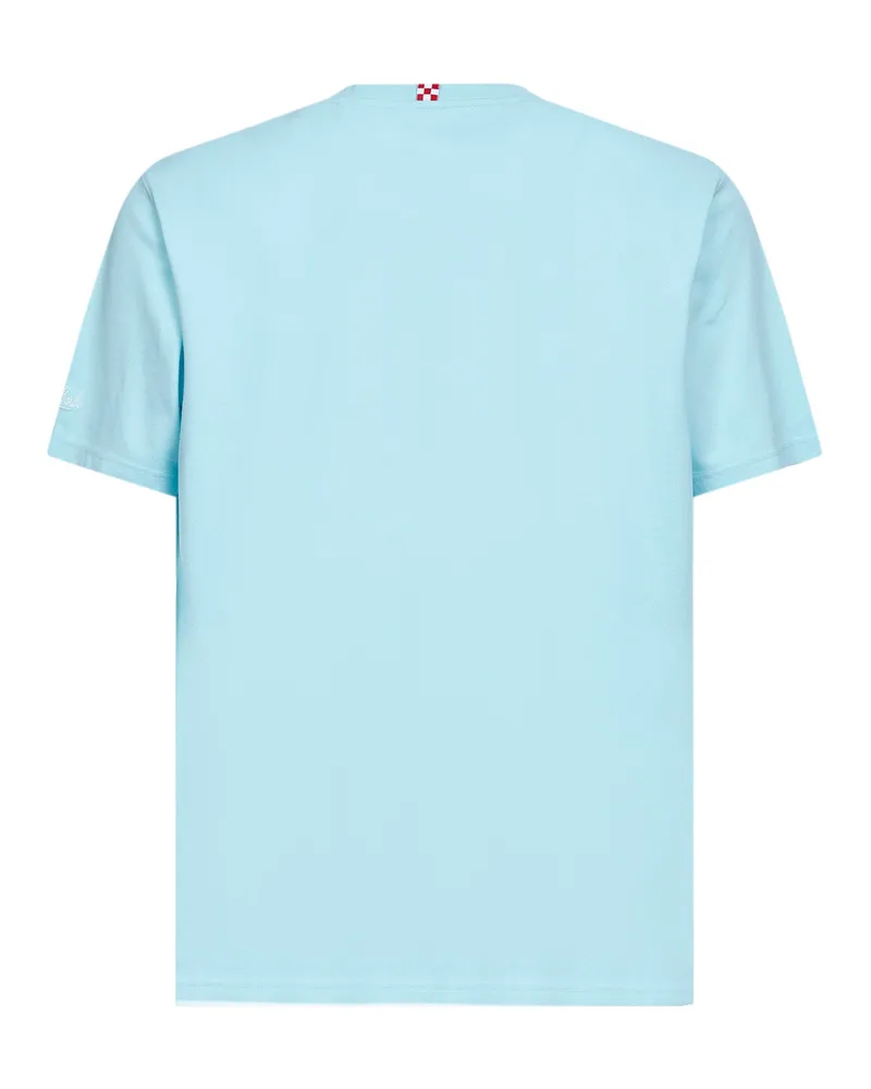 MC2 Saint Barth Men's T-Shirt Bakewell Light Blue Cotton T-Shirts And Polos Blue