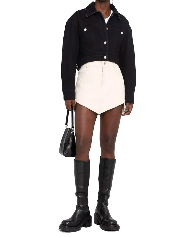 Alexander McQueen Women's Black Cotton Denim Jacket Clothing Black