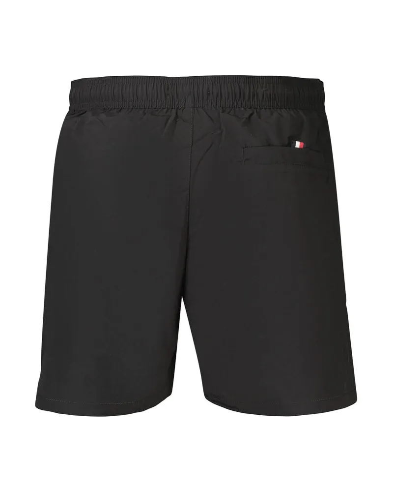 Tommy Hilfiger Logo-Embroidered Drawstring Swim Shorts — Black Black