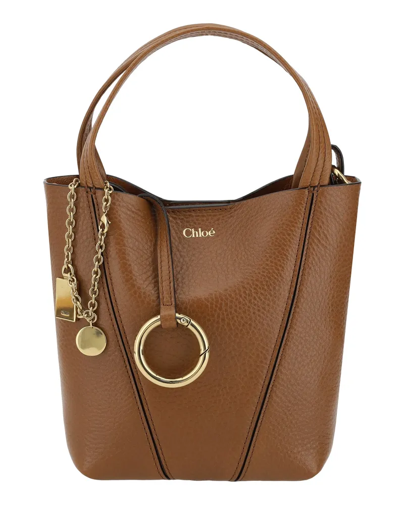 Chloé Women's Shoulder Bag Spin Clay Brown Calf Leather Brown