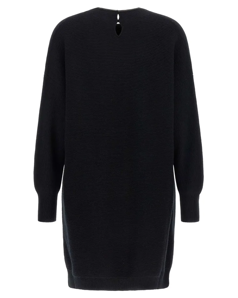 Brunello Cucinelli Precious Collar Dress — Black Black