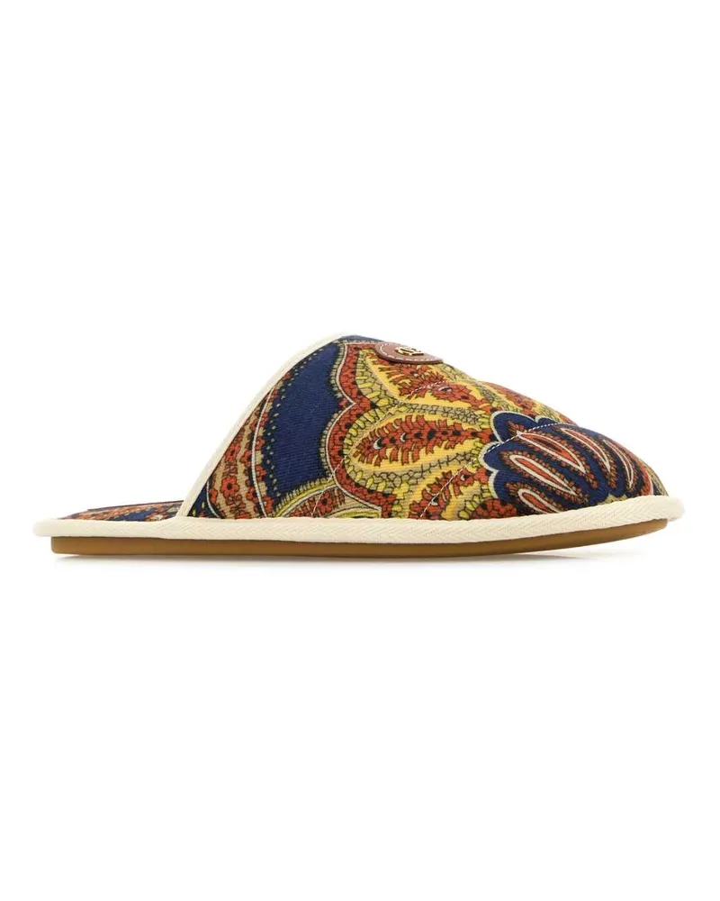 Valentino Garavani Men's Printed Fabric Ta Chambre Slippers Printdisi24398ivoryivory Flat Shoes Multicolor