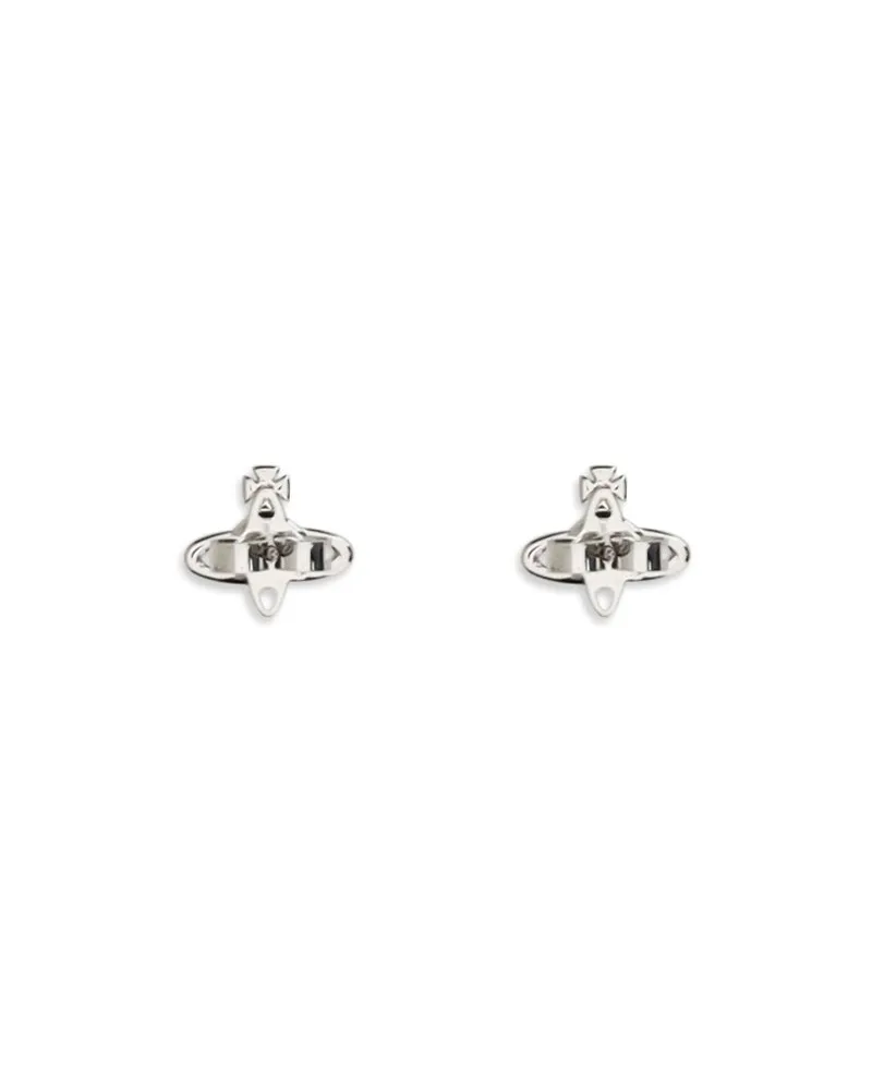 Vivienne Westwood Women's Nano Solitaire Earrings Platinum - Crystal Metal Metallic Metallised Silver