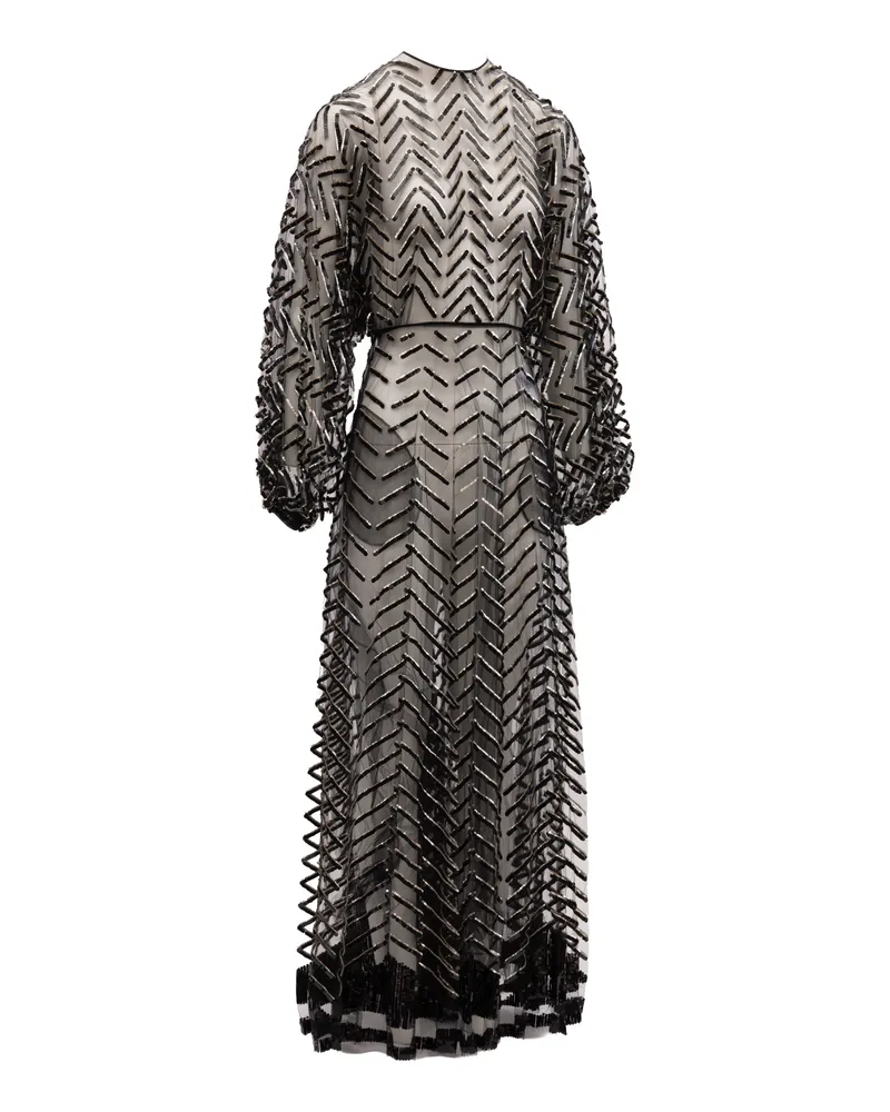 Valentino Garavani Women's Black Embroidered Evening Dress Black