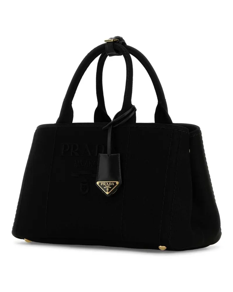Prada Women's Black Canvas Shopping Bag Nero Borse A Mano Black