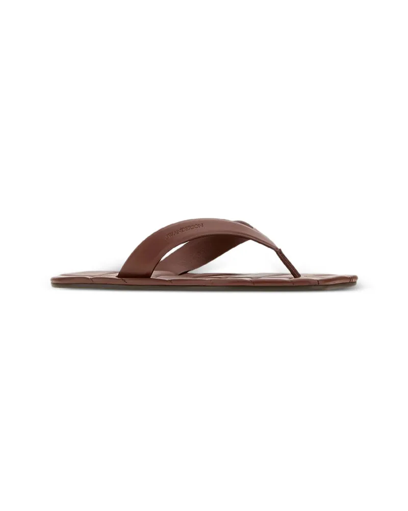J.W.Anderson Quilted Leather Thong Sandals — Brown Brown