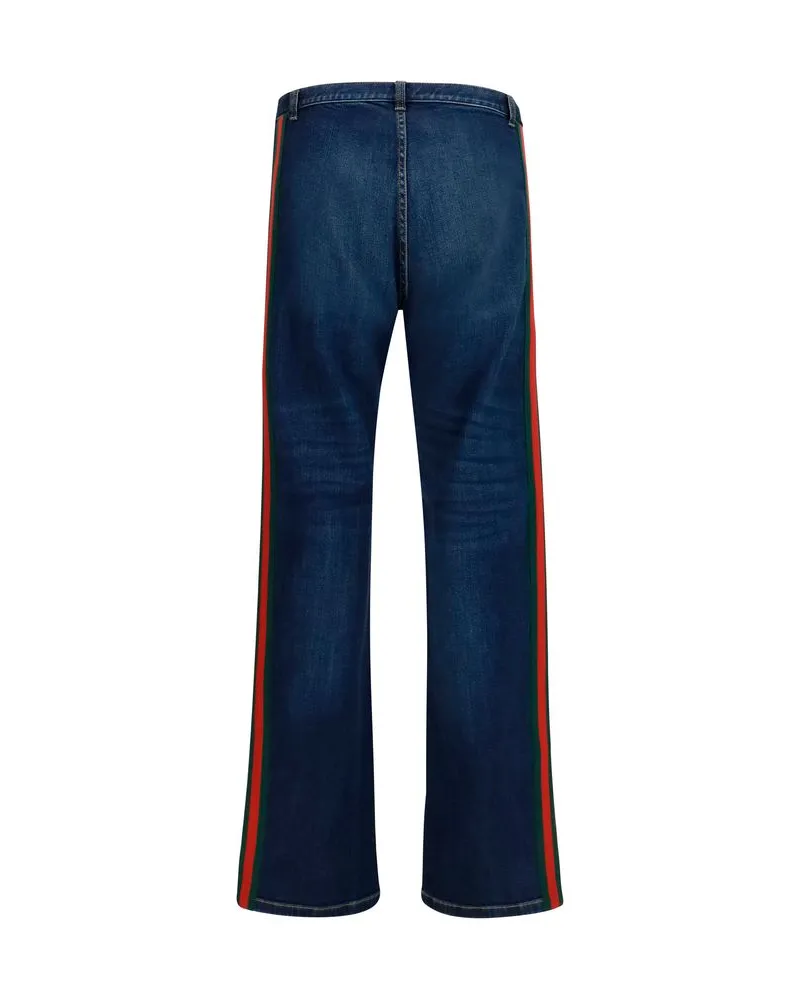 Gucci Men's Blue Cotton Flared Jeans Clothing Blue
