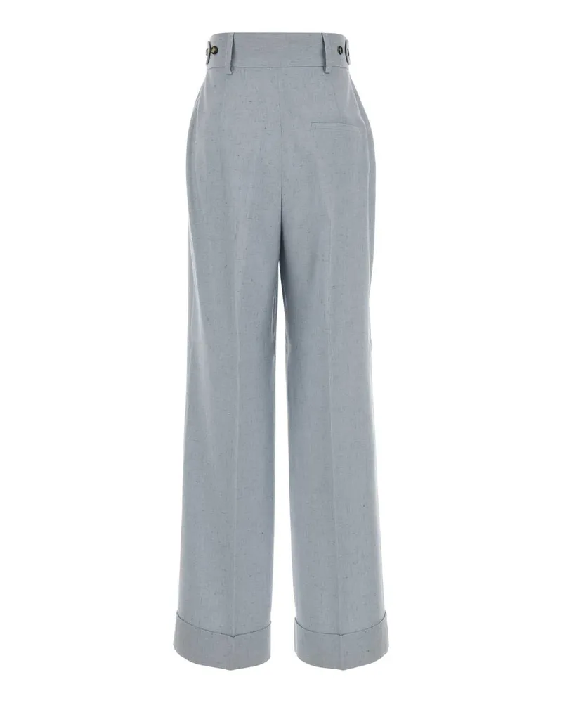Alberta Ferretti Women's Melange Light-Blue Jersey Pant Azzurro Viplse Pantaloni Blue