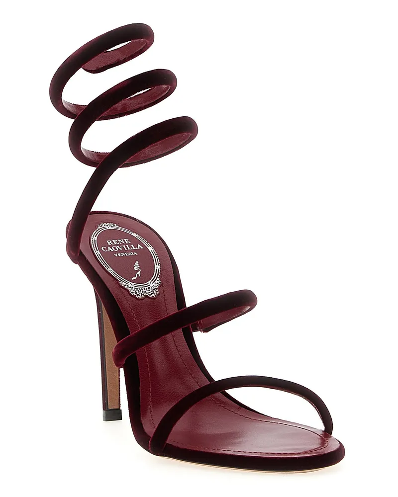 René Caovilla Cleo Heel Sandal — Burgundy Burgundy