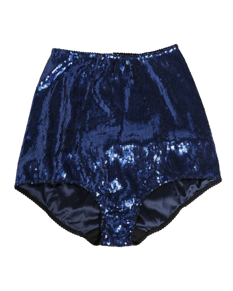 Dolce & Gabbana Women Blue Sequined High Waist Girdle Panty Underwear Nylon Clothing Blue